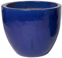 Mega Collections Geglazuurde Bloempot Egg Ø60x52 cm – Blauw - afbeelding 1