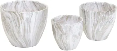 Mega Collections Keramische Bloempot Emperor Egg Ø25x21 cm – Grijs
