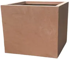 Mega Collections Plantenbak Clayfibre Cubi - B65 x H53 cm - Terracotta  - afbeelding 1