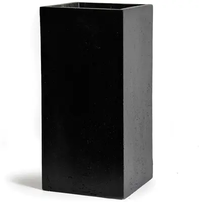 Mega Collections Plantenbak Kubus Clayfibre Hoog L40 x B40 x H80 cm - Zwart - afbeelding 1