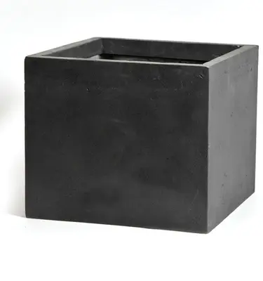 Mega Collections Plantenbak Kubus Clayfibre L23 x B23 x H23 cm Zwart - afbeelding 1