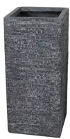 Mega Collections Plantenbak Kubus Hoog Clayfibre - L40x B40x H78 cm - Grafiet - afbeelding 1