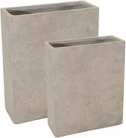 Mega Collections Plantenbak/Terrasafscheider Clayfibre 221L - L80 x B30 x H92 cm - Zand (Bruin) - afbeelding 1
