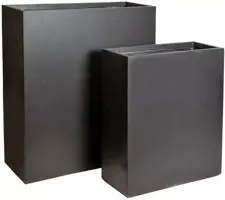 Mega Collections Plantenbak/Terrasafscheider Clayfibre 95L - L60 x B22 x H72 cm - Zwart - afbeelding 1