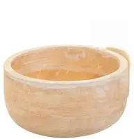 Mega Collections Schaal/Bloempot Terracotta - Ø21 x H10 cm - Whitewash - afbeelding 1