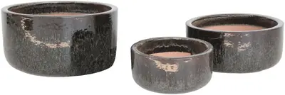 Mega Collections Schaal Geglazuurd Keramiek - Ø31 x H15cm - Bruin - afbeelding 1