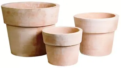 Mega Collections Terracotta Bloempot Met Brede Rand - Ø48 x H39 cm - Whitewash - afbeelding 1