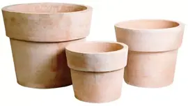 Mega Collections Terracotta Bloempot Met Brede Rand - Ø48 x H39 cm - Whitewash - afbeelding 1