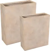 Mega Collections Terrasafscheider Texas – 80 x 30 x 92 cm – Clayfibre – Sand Wash (Bruin) - afbeelding 1