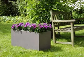 Mega Collections Terrasafscheiding Plantenbak Bigular Clayfibre - L80 x B40 x H40 cm - Taupe - afbeelding 2