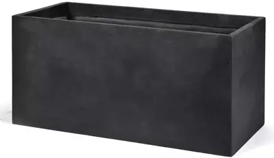Mega Collections Terrasafscheiding Plantenbak Clayfibre 100x45x45 cm Zwart - afbeelding 1