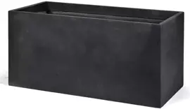 Mega Collections Terrasafscheiding Plantenbak Clayfibre 100x45x45 cm Zwart - afbeelding 1