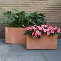 Mega Collections Terrasafscheiding Plantenbak Clayfibre L60 x B30x H30 cm Terracotta - afbeelding 2