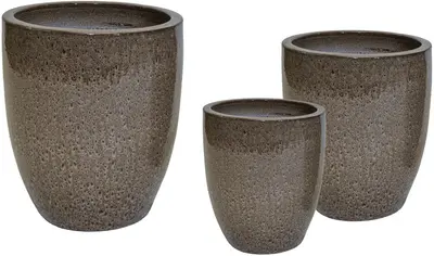 Mega Collections Vaas Egg Geglazuurd Ø54x67 cm – Bruin