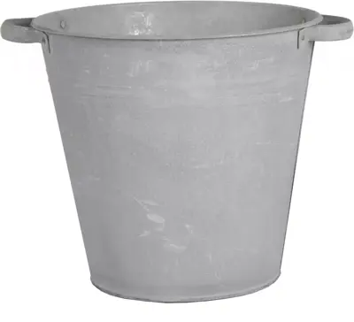 Mega Collections Zinken Bloempot met Handgrepen – Conisch Hoog – Ø30 x H28 cm – Old Look - afbeelding 1