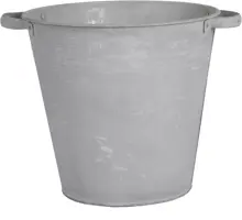 Mega Collections Zinken Bloempot met Handgrepen – Conisch Hoog – Ø30 x H28 cm – Old Look - afbeelding 1