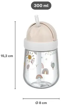 Mepal rietjesbeker mio 300 ml - sunshine & rainbow - afbeelding 3