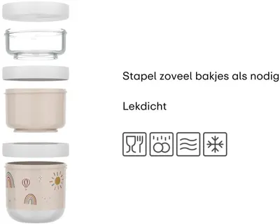 Mepal snackbox stackable mio 3-delig - forest friends - afbeelding 3