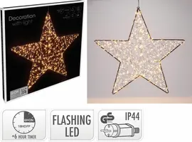 Metalen LED Ster Ø 56 cm 500 LED wit extra warm wit - afbeelding 2