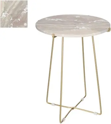Mica Decorations Alec bijzettafel 55 x Ø 43cm marmer, lichtroze