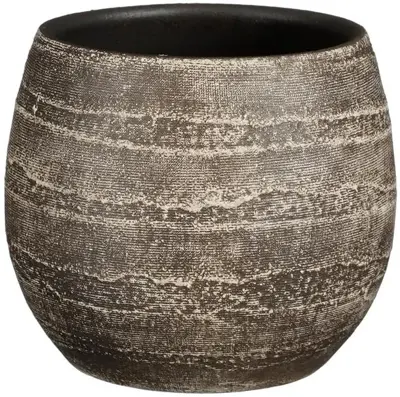 Mica Decorations bloempot Alentejo rond 15x16cm zwart
