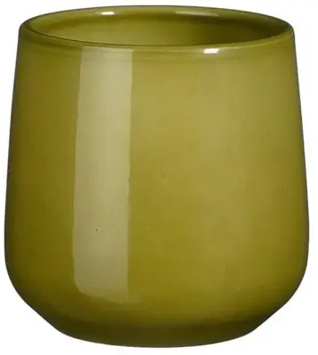 Mica Decorations bloempot amber keramiek 12x11.5cm groen - afbeelding 2