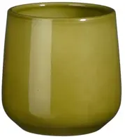 Mica Decorations bloempot amber keramiek 12x11.5cm groen - afbeelding 2