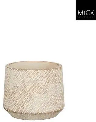 Mica Decorations bloempot camino steen 11x9cm taupe