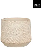 Mica Decorations bloempot camino steen 15x12.5cm taupe - afbeelding 1
