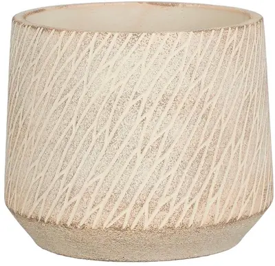 Mica Decorations bloempot camino steen 15x12.5cm taupe - afbeelding 2