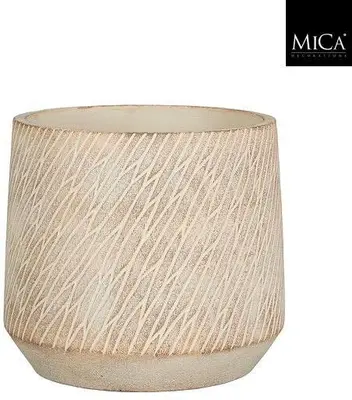 Mica Decorations bloempot camino steen 18.5x16.5cm taupe