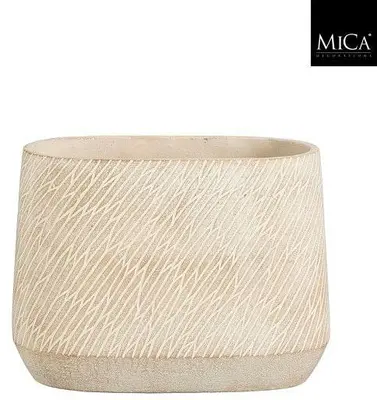 Mica Decorations bloempot camino steen 28x16x21cm taupe - afbeelding 1