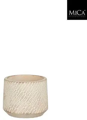 Mica Decorations bloempot camino steen 8x6.5cm taupe