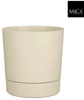 Mica Decorations Bloempot 'Coco' met schotel d22.5 h23.5 beige kopen?