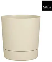 Mica Decorations Bloempot 'Coco' met schotel d28 h29.5 beige kopen?