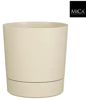Mica Decorations Bloempot 'Coco' met schotel d32.5 h34 beige kopen?