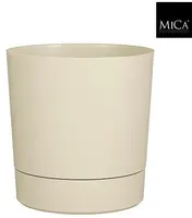 Mica Decorations Bloempot 'Coco' met schotel d35 h37 beige kopen?