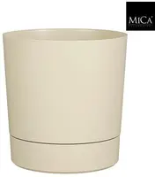 Mica Decorations Bloempot 'Coco' met schotel d38 h40 beige kopen?