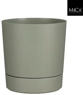 Mica Decorations Bloempot 'Coco' met schotel d38 h40 groen
