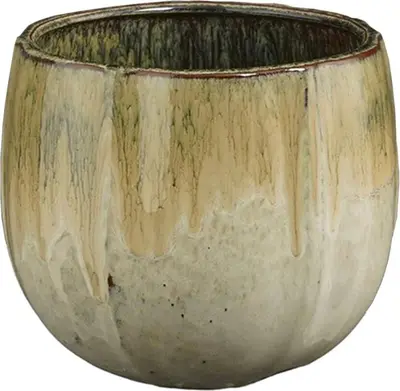 Mica Decorations bloempot corsica keramiek 29x26cm crème - afbeelding 1