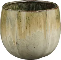 Mica Decorations bloempot corsica keramiek 29x26cm crème - afbeelding 1