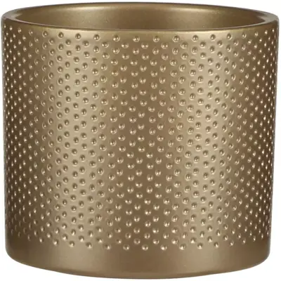 Mica Decorations bloempot Era rond 13,5x12,5cm goud reliëf - afbeelding 1