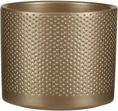 Mica Decorations bloempot Era rond 15x13cm goud reliëf