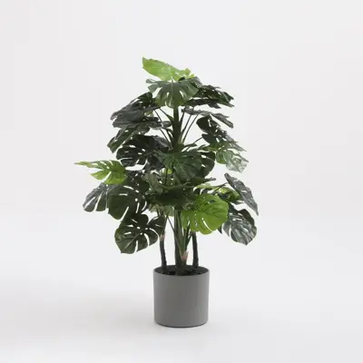 Mica Decorations bloempot Era rond 28x26cm grijs mat - afbeelding 4