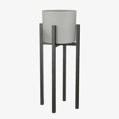 Mica Decorations bloempot Era rond 28x26cm grijs mat - afbeelding 5