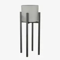 Mica Decorations bloempot Era rond 28x26cm grijs mat - afbeelding 5