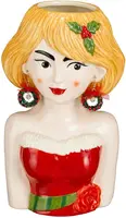Mica Decorations bloempot funny meisje keramiek 16.5x13.5x28.5cm rood kopen?
