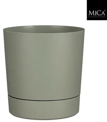 Mica Decorations bloempot  gerecycled kunststof, kunststof 32.5x34cm lichtgroen - afbeelding 1