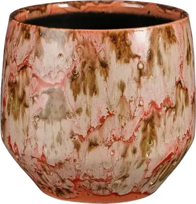 Mica Decorations bloempot harris keramiek 20x18cm rood