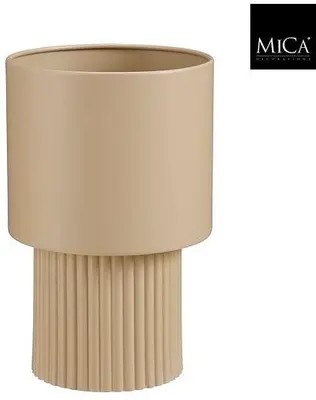 Mica Decorations bloempot lux metaal 23x36cm lichtbruin